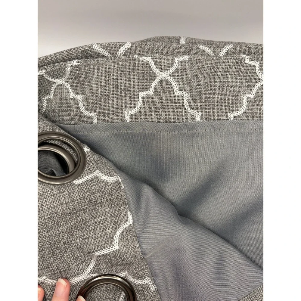 Sonoma‎ Goods For Life Grey Quatrefoil Trellis Grommet Curtain Panels Set